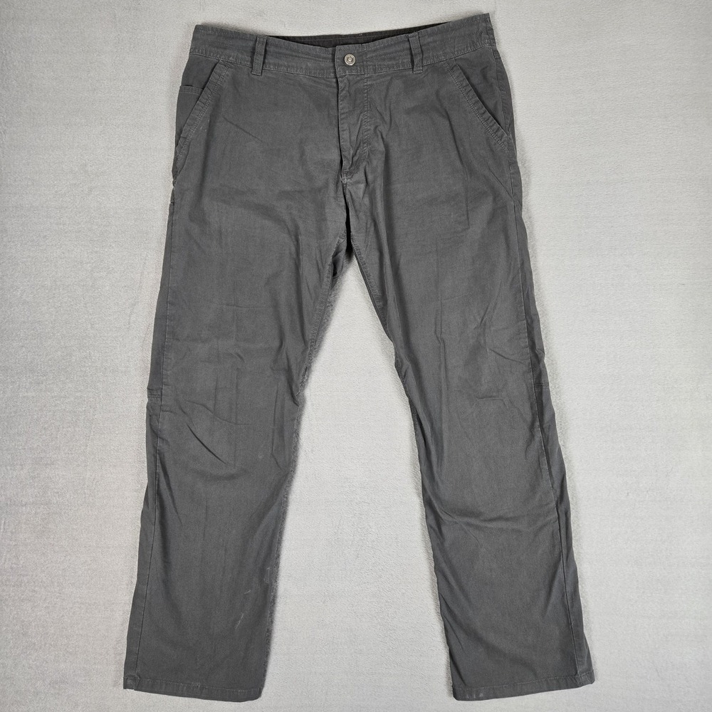 Kuhl Pants Men 38x32 SLAX Enduro Hiking Trail Cargo 5090 Chino Canvas Gray‎